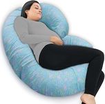 COOZLY C Shaped Pregnancy Pillow | Maternity Pillow|100% Cotton Removable Covers | Premium PregnoCare Fibres | Pregnancy Sleeping Pillow (03 Super Premium, Grey Diamond)