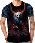 EDGMM Men's T-Shirt Men 3D Cool Graphic Short Sleeve Tee Shirts S-3XL, Bald Eagle, XX-Large