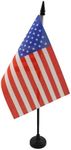 United States Table Flag 4'' x 6'' - USA - US - American Desk Flag 15 x 10 cm - Black plastic stick and base - AZ FLAG