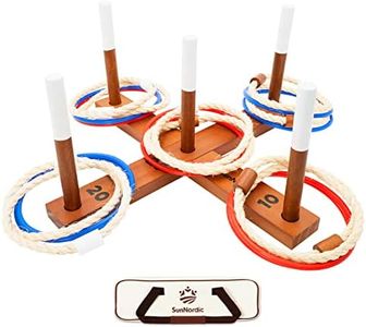 SunNordic Ring Toss Outdoor Game Set, Fun Outdoor Yard Game with Toss Rings & Carrying Bag for All Weather, Ring Toss Yard Game for Kids, Adults & Family