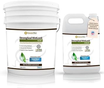 CoverTec StrongSeal Wetlook Paver Sealer Joint-Sand Stabilizer for Brick Pavers, Concrete, Natural Stone (5 Gal - Prof Grade (2) Part Kit)