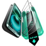 ESR 3 Packs for iPhone 16 / iPhone 15 Screen Protector, Bubble- and Dust-Free, 9H+ Tempered Glass, Military Grade Shatterproof Protection, Durable with Updated Easy Installation Tool