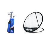 Longridge Kids' Club Junior Tiger Golf Set 3-5 Yrs, Silver, Years & Golf ChipPing Net by