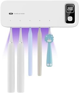 UV Toothbrush sanitiizer and Holder, Strong Saniti zer Air Drying, 200s and 400s Timed Toothbrush Case, 2200mAh Rechargeable Cordless Wall Mounted Home Toothbrush steril izer