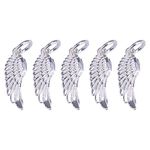 VALYRIA 5PCS 925 Sterling Silver DIY Angel Wing Charms Pendants for Jewelry Making Findings 18.5mmx6.5mm