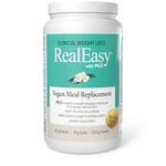 RealEasy™ with PGX® Vegan Protein Meal Replacement Shake, Vanilla Flavour, 830g, Helps you Feel Full Longer. 22g Protein per Serving