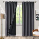 BGment Grey Blackout Curtains 84 Inch Length 2 Panels Set for Bedroom, 100% Room Darkening Thermal Insulated Dark Curtains for Living Room Soundproof Window Curtains, 52 Inch Wide