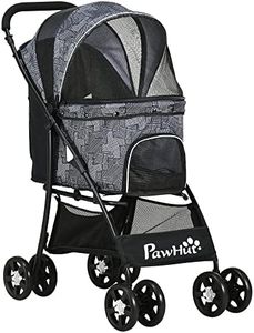PawHut Dog Pram Dog Stroller Pet Pushchair with Universal Wheels, Brake for Small Breeds - Grey