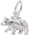 Rembrandt Charms Black Bear Charm, Sterling Silver