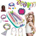 Friendship Bracelet Making Kit,Ages 6 7 8 9 10 11 12 Year Old Girls for Toys,Birthday Present for Teen Girl, Arts and Crafts String Maker Tool, Bracelet DIY, Kids Travel Activity Set