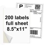 NefLaca 8.5 * 11" Full Sheet Labels, Shipping Address Labels Compatible Laser/Ink Jet Printer (200 Labels)