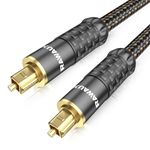 RAWAUX Optical Audio Cable 1M, Optical Cable for Soundbar to TV 24K Gold-Plated Digital Toslink Optical Cable Optical Lead Carbon Fibre Alloy Case for Home Cinema, Speaker, DVD Player