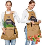 ZIOZERTT Garden Apron, Harvest Gardening Aprons with Pockets for Women and Men, Canvas Gardening Supplies Tool Belt, Gardening Gifts for Mom, Dad, Gardeners