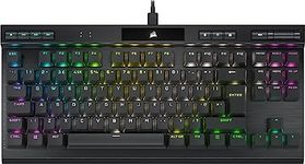 CORSAIR K70 RGB TKL CHAMPION SERIES Tenkeyless Mechanical Wired Gaming Keyboard – CHERRY MX RED Linear Switches – PBT Double-Shot Keycaps – iCUE Compatible – QWERTY UK – PC, Mac, Xbox – Black