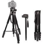 CAMBOFOTO Camera Tripod 70"/176.5cm Travel Tripod/Monopod(65") with Bubble Level and Carry Bag Fit Most DSLR Camera