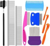 Dog Combs for Grooming, Fine Tooth Dog Eye Comb, Tear Stain Remover Comb for Small Dogs Cats Poodle(10 Pack)