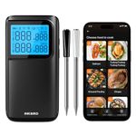 INKBIRD Multi-Sensors Meat Thermometer, Wireless Meat Thermometer Probe with 5 Sensors, Dual Mode Food Probe with CNAS-accredited Accuracy, for BBQ Grill Smoker Oven Kitchen INT-12E-BW
