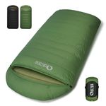 QEZER XXL Down Sleeping Bag,230cm x 100 cm Extra Large Sleeping Bag Lightweight and Warm for 3~4 Seasons Adults Outdoor Camping, Hiking and Backpacking (Green, 800g down)