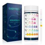 EASYTEST 6 in 1 Aquarium Test Strips, 150 Strip Pack Aquarium Water Test Kit for Freshwater, Fish Tank, Fish Pond, Accurate Testing Total Hardness, Carbonate Nitrate, Nitrite, Cl2, pH