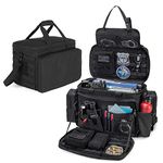 Trunab Patrol Bag, Police Gear Bag, Car Front Seat Organizer for Law Enforcement with Compartment for up to 15.6” Laptop, Drinks Holder, Fits Vehicle Passenger Seat, Black (Patented Design)