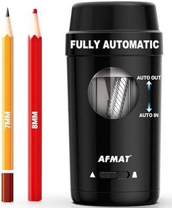AFMAT Electric Pencil Sharpener, Auto in & Out, Fully Automatic Pencil Sharpener for Colored Pencils, Rechargeable Hands-Free Sharpeners for φ7-8mm Pencils, Good for Classroom/Home PSX8(Black)