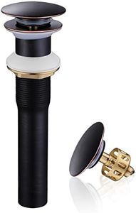 Pop up Sink Drain Stopper Without Overflow Oil Rubbed Bronze for Bathroom Vessel Vanity Sink Art Basin，Big Cap Sink Drain Without Overflow, Metal Pop-up Drain Strainer with Detachable Basket Stopper