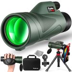 12x60 Monocular Telescope for Adults with Smartphone Adapter Tripod Hand Strap, Lightweight High Power BAK-4 Prism & FMC Lens Monoculars for Bird Watching Camping Hiking Travel Scenery