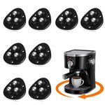 CUBIZ Self Adhesive Caster Wheels - 360° Swivel Universal Wheel, Mini Roller Ball Transfer Bearing for Small Kitchen Appliances, Storage Box, Trash Can (Black, 4 PCS) (Black - 4 PCS)