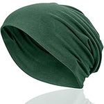 Ted Williams Unisex Beanie Made of fine Jersey Fabric, Breathable, Elastic, One Size – Slouch Beanie Green