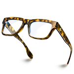 VISOONE TR90 Square Blue Light Blocking Glasses Fashion Computer Eyewear for Women and Men RANDI, Coco Tortoise, L