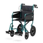 Days Escape Folding Manual Wheelchair with Removable Footrests for Indoor and Outdoor Use (Standard, Blue)