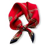 PoeticEHome 100% Mulberry Silk Neck Scarf 21"x21" Small Square Scarfs for Women Gift Packed, Z2 - Red Leopard, 21"x21" (53x53cm)