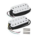 FLEOR Alnico 2 Humbucker Pickup HBA2 Electric Guitar Humbucker Neck and Bridge Pickup Set, White