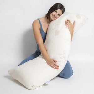 Sweet Zzz Body Pillow with Natural Cotton Cover for Side and Back Sleeping, Includes Cotton Pillowcase, Pregnancy Pillow for Sleeping 16"x 50"