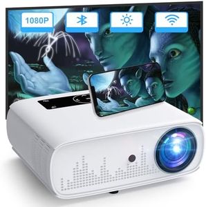 HOPVISION Proyector, 15000 Lux Proyector Nativo 1080P Full HD Home Cinema Video Proyector 4K Bluetooth Proyector WLAN Pantalla de 350'' Compatible con TV Stick, HDMI, USB, X-Box, iOS/Android