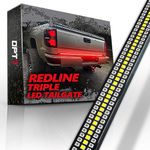 OPT7 48" Redline Triple Row LED Tailgate Light Bar w/Sequential RED Turn Signal - Weatherproof Rigid Aluminum Light Strip for Colorado Canyon Ranger Frontier - Full Function Reverse Brake Running