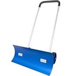 Booroh Wide Snow Shovel with Wheels 37" x 9.8", Snow Plow with ABS Reversible Blade, Snow Pusher with 90° Adjustable Handle, Ideal Snow Removal Tool for Driveway, Walkway, Sidewalk, Deck