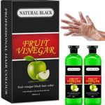 Eblooming Fruit Vinegar Gel Hair Color Natural Hair Color Dye for Black Hair Dye(500ml x 2) - Black with Free Gloves | Made In India