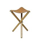 Jack Richeson Three Leg Wood Artist Folding Stool, Saddle Leather