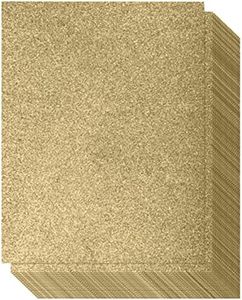 (Gold - Non-Adhesive) - Gold Glitter Cardstock - One-sided - Non-Adhesive - 20 Pack - 22cm x 28cm - Premium Glittery Sheets for DIY Crafts, Art Projects, Party Decor, Gift Box Wrapping - Silver Sparkling Paper 250GSM