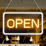 LED Neon Open Sign, (16 x 9 inch) Business Luminous Signs, Hanging Electric Signs, Electronic Lighting Signs for Shops, Offices, Snack Shops, Window Stores (Horizontal Letters)