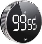 Digital Kitchen Timer, Magnetic Countdown LED timers with Constant Bright Function for Classroom, 3 Level Volume, 2 Non-Slip Pad, Large LED Screen Egg Timer