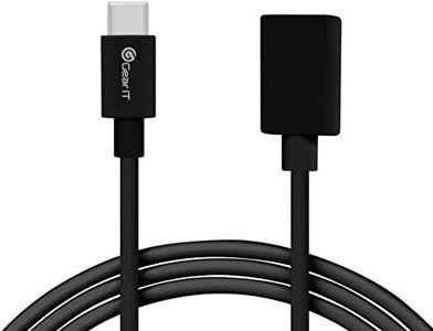 USB Type C Adapter, GearIT USB 3.0 Type C USB-C (5 Gbps) Connector to Standard USB A Female 6 inch Adapter Cable, Black