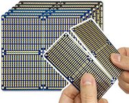 ElectroCookie PCB Prototype Board, Snappable Strip Board with Power Rails for Arduino and DIY Electronics, Gold-Plated, 3.8"x3.5" (6 Pack, 3Blue+3Black)
