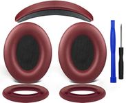 SOULWIT Ear Pads Cushions + Headband + Silicone Earpads Cover Protector, Replacement Kit for Bose QuietComfort 15(QC15)/QuietComfort 2(QC 2) Over-Ear Headphones - Burgundy