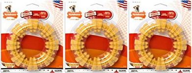 Nylabone Dura Chew Large Textured Ring Dog Chews, Chicken Flavor, Pack of 3