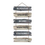 Artvibes Decorative Wall Hanging Wooden Art Decoration item for Living Room | Bedroom | Home Decor | Gifts | Quotes Decor Item | Wall Art For Hall | Mdf Wall Decoration,Set of 6(WH_3231NN)