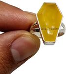 Natural Yellow Onyx Gemstone Coffin