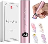 MelodySusie Handheld Cordless UV Nail Lamp with LCD Display & Optical Lens, P-Art01G Rechargeable Mini UV LED Light Flash Cures All Soft Gels, Especially Rhinestone Glue & Liner Gel, Rose Pink