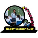 Personalized MDF Wooden Cut Out Photo Frame Gift For Teacher's Day | Ideal Gift for Teacher's, Mam, Sir (Frame Size 12 x 8 Inch) Multicolor